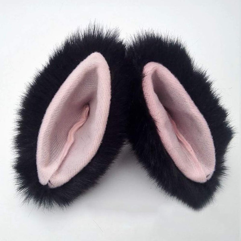 ZCMG Cat Ears Hair Clips Fox Ears Barrettes Women Furry Fur Cat Headpiece Holiday Hair Pins Sweet Halloween Party Decoration Headband Anime Cosplay Costume Kitty Kitten Hair Accessories Black - Pink - Image 4